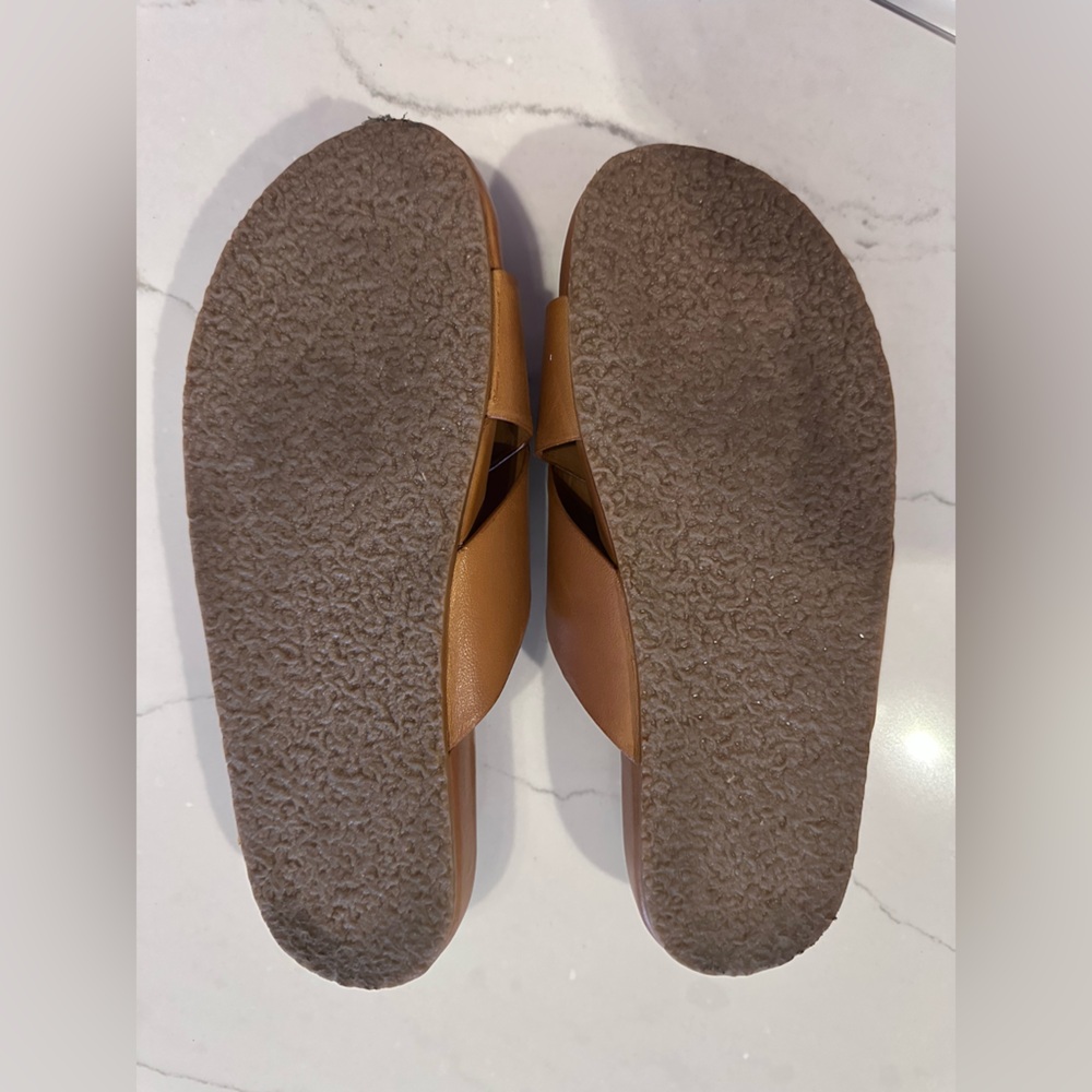 SEYCHELLES Sandals Lighthearted Criss-Cross Contour Tan Leather Women's 10 - Picture 11 of 16